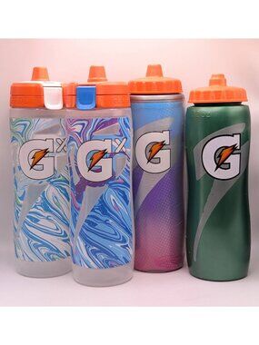Lot Of 4 Gatorade Water Bottles Reusable Running Gym Athletic Hiking Hydration